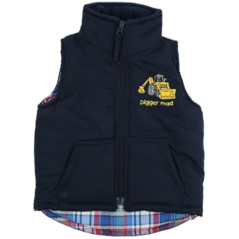 Hazy Blue Kids Boys Girls Padded Gilet Bodywarmer Jacket Embroidered Cover