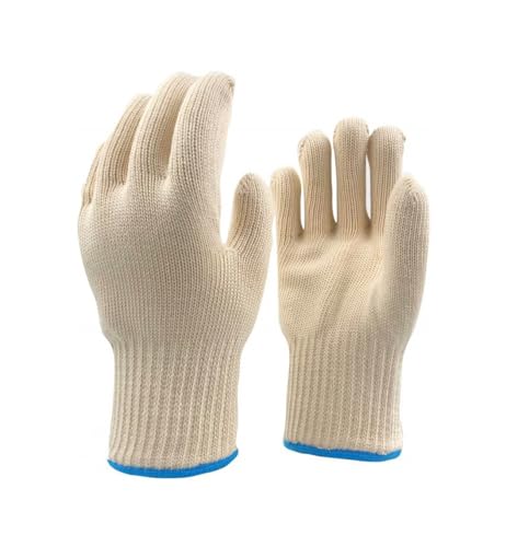 JZK 1 Paar Robuste hitzebeständig groß Ofenhandschuhe mit Fingern dick gestrickte Baumwollhandschuhe für Heißluftfritteuse, grillhandschuhe Gartenhandschuhe für Herren Küchenhandschuhe
