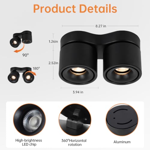 Image of 5CCT LED Ceiling Spotlight Modern Surface Mount Ceiling Light | Dimmable,5CCT /2700K-5000K,Flush Mount Ceiling Lights Fixture,Kitchens,Bedrooms,Living Rooms,Hospitality,Hallways,and Foyers