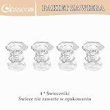 Świeczniki szklane świeczniki, Glasseam przezroczyste stojaki na świece, 4 szt. świeczników, stożkowe świeczniki, świeczniki świąteczne, do salonu, jadalni, stołu, dekoracji ślubnej