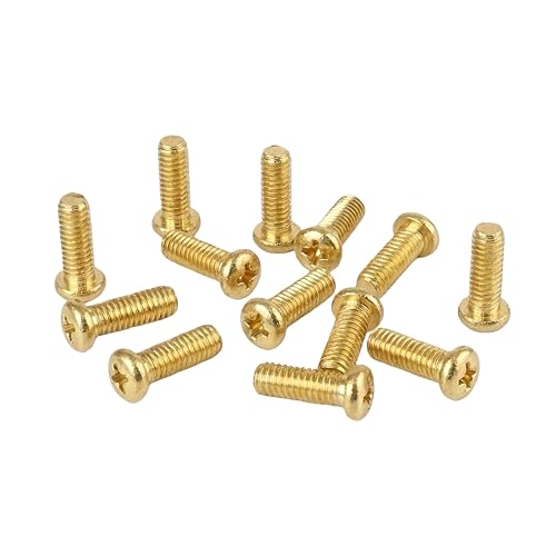 NACX M2 x 8mm Brass Phillips Pan Head Machine Screws, Fully Threaded Bolts, Corrosion Resistant, High Precision Metal Fasteners for Electrical, Machinery, Furniture, DIY Projects, 200PCS