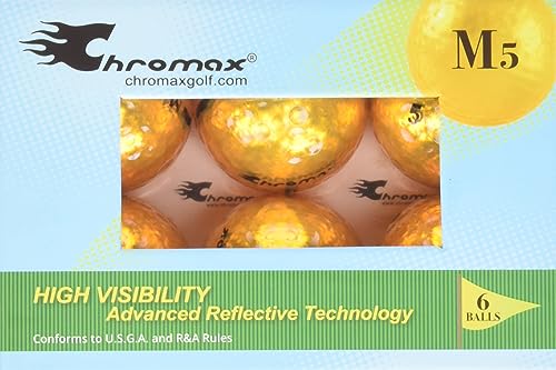Chromax Metallic M5 Colored Golf Balls (Pack Of 6), Gold