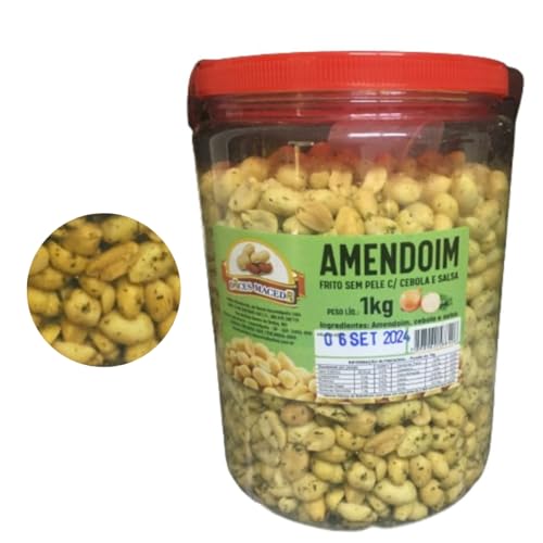 Combo Amendoim Frito - DOIS Sabores Favoritos em Potes de 1 Quilo - Sem pele cebola e salsa e Sem pe