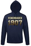 Hochwertiger Aufdruck TRVPPY Herren Kapuzenpullover Hoodie Sweater Fenerbahce Istanbul, Camouflage Navyblau, L