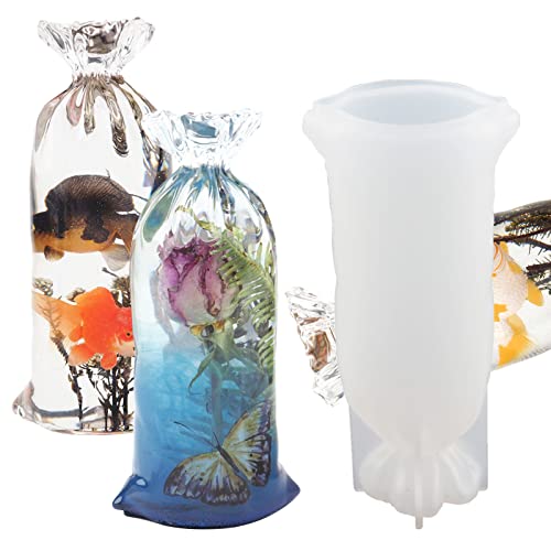 3D-Glücksbeutel-Harz-Form Silikon, Geldbeutel-Form, einzigartige Harz-Beton-Polymer-Ton, Handwerk, getrocknete Blumen, Exemplare, Epoxidguss, Heimparty-Dekoration, Geschenk Cover