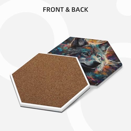 Dessous de verre céramique loup tapis de protection bureau et cuisine