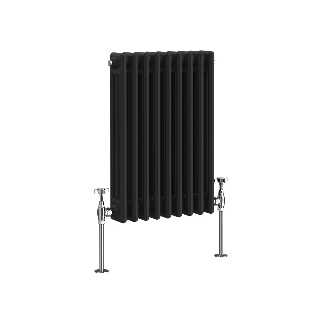 NRG 600x425mm Black Radiator Traditional 3 Column Horizontal Cast Iron Rads