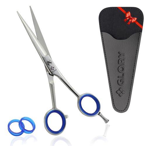 GLORY Professional Hair Cutting Scissors 6.5 Inches, Premium Stainless Steel Barber Scissors & Hair Shears, Razor Edge Salon Haircut Scissors for Men, Women & Kids, Ergonomic Design with Sharp Blades