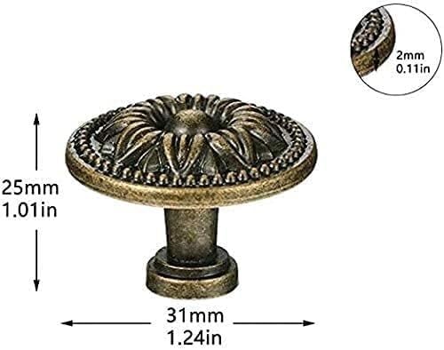 Ring Pull，Door Handles,Retro Pull Handles,Round Knobs, 8 Pieces Furniture Knobs 24mm Antique Knob Vintage Cabinet Knobs Vintage Dresser Knobs with Screws (Bronze) (Color : Bronze 5) (Color : Bronze 4