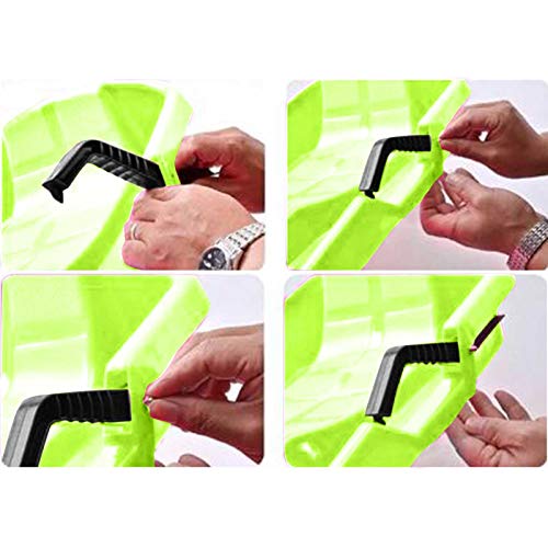 Fan-Ling Snow Sled Two-Rider Downhill Outdoor, High Performance Toboggan for Kids and Adults Durable Sledge Slider with Pull Rope for Winter Sledding (Green) - Thumbnail 3