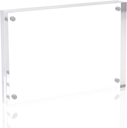 Miniatura 4 de Marco de fotos acrílico, marcos de fotos acrílicos magnéticos de 3.5 x 5 pulgadas, para exhibición de fotos, estantería de escritorio, marcos de