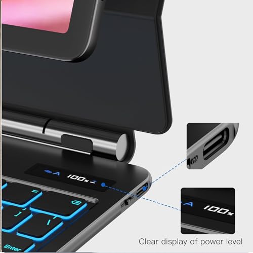 Image of RTSY Magic Style Keyboard case for Samsung Galaxy Tab S11, S10 Lite, S10FE, S9, S9 FE, S8, S7 (11 /10.9 Inch) with 7-Colors Backlit & Precision Trackpad, Floating Cantilever Magnetic Stand (White)