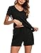 Sykooria Survêtement Femme Ensembles Sportswear T-shirt et shorts Grande Taille pour Yoga Running Jogging Gym,(Noir,M)