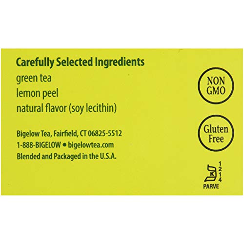 Image of Bigelow Green Tea with Lemon Tea Bags 28-Count Box (Pack of 1) Green Tea Bags with Lemon Peel and Natural Flavors Rich in Antioxidants