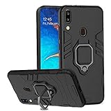 Ferilinso Case for Samsung Galaxy A20 / A30, Stylish Dual Layer Hard PC Back Case with Ring Grip Kickstand & Support Magnetic Car Mount Function Cover for Samsung Galaxy A20 / A30 Case-Black