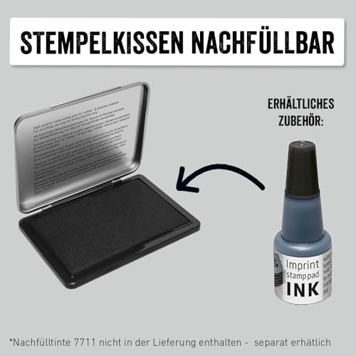 Imprint Handstempelkissen 9071M schwarz, Größe 90x50 mm, mit Metalldeckel, wasserbasierte Tinte optimal für Gummi- und Polymer-Handstempel geeignet