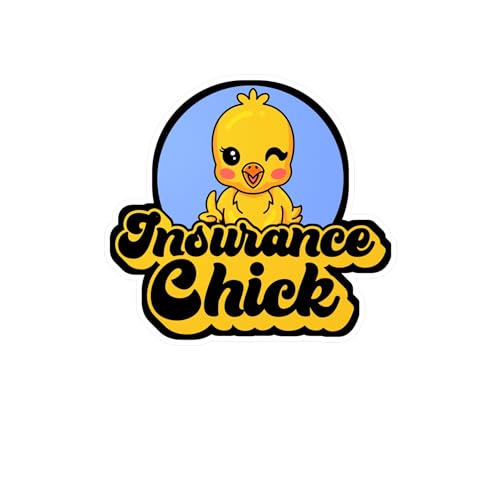 Generic Insurance Chick | Insurance-Agent Sticker | Policy Decals | Premium Laptop Sticker | Insurance-Agent Gift | Policy Gift Satin, Kiss-Cut, 8"" x 10"", White