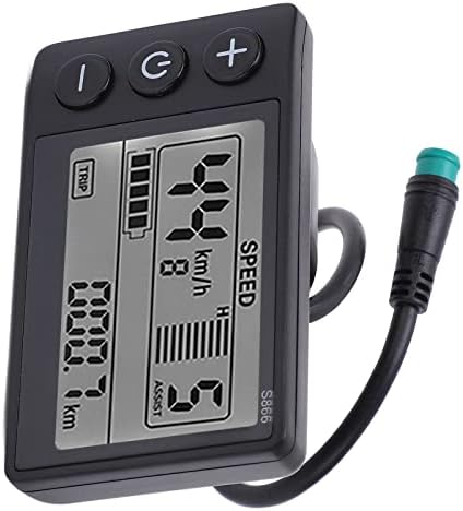 BuyWeek Bike Computer, S866 Electric Bicycle Speedometer LCD Display Odometer 24V 36V 48V Control Panel with Waterproof Plug