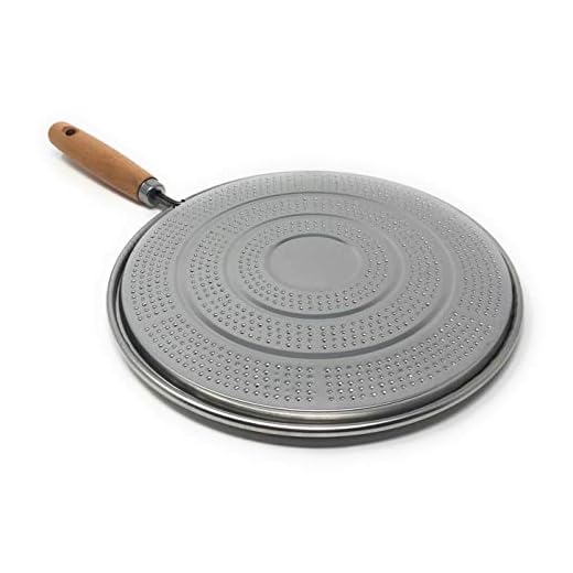 MGE - Difusor de Calor para Cocinas de Gas con Mango de Madera - Placa Difusora de Calor - Acero Estañado - Ø 21 cm