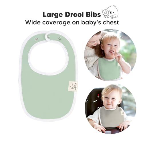 Image of 8-Pack Organic Baby Bibs for Boys, Girls - Soft Cotton Drooling and Teething Bibs for Baby Girl & Boy, Extra Absorbent, Easy to Clean & Put On for Toddler, Newborn, Infant 0-24 Months (Spring)