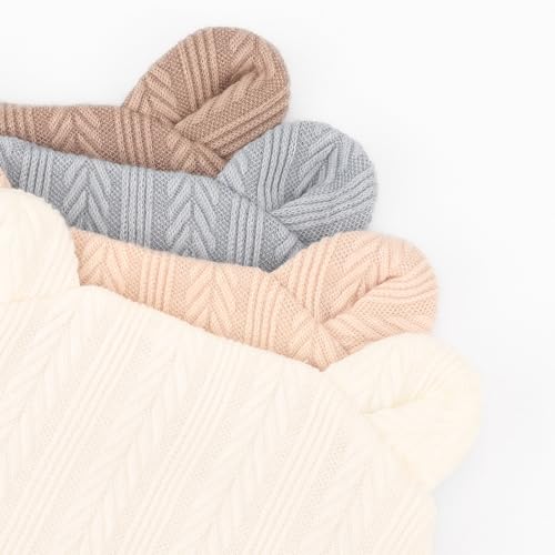 Image of BQUBO Newborn Baby Hats Bear Ears and Mittens Sets Preemie Caps Baby Boy Girl Infant Hospital Beanie for 0-3 Months