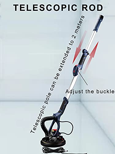 800W Wandschuurmachine, Automatische Vacuüm Plafond Schuurmachine, LED-Verlichting, Stofabsorptiezak, Ellescopische… - Afbeelding 5