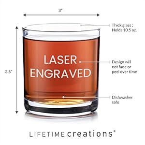 Lifetime Creations Personalized Father of the Groom Whiskey Glass Custom Engraved Glassware Gift for Wedding Day from Son or Daughter In Law Made In The USA Dishwasher Safe