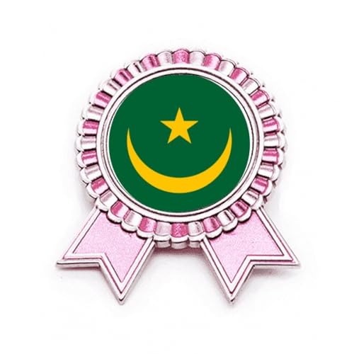 Broche emblème Mauritanie rose en métal taille M pour accessoiriser vos tenues