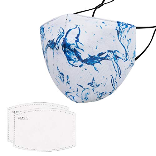Marble Face Mask Fashionable Face Mask Washable Cloth Face Mask Reusable Breathable Face Mask with Filter
