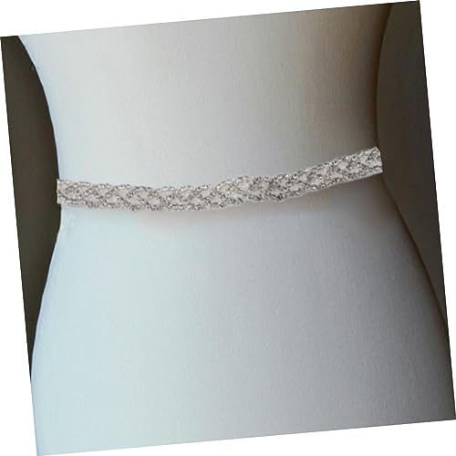 BESTYASH Elegant White Bridal Rhinestone Belt with Crystal Pearl Decor Handmade Wedding Dress Sash for Bride and Bridesmaid Organza Ribbon Accent Formal Occasion Accessory2