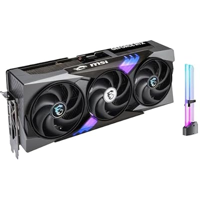 msi GeForce RTX 5090 Gaming Trio OC Triple Fan Graphics Card, 32GB GDDR7, 3352 AI Tops, DLSS 4, AI Content Creation, Local LLM Inference, 28 Gbps, 512-bit, DP 2.1b x3, HDMI 2.1b, with GPU Holder