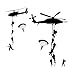 CustomVinylDecor Army Wall Decals, Soldiers Parachuting from Helicopters Personalized for Kids Playroom, Children, Military Families