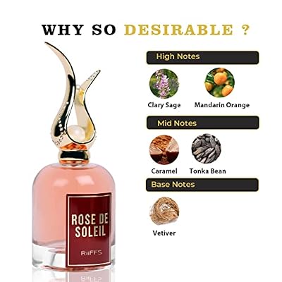 Riiffs Perfumes Rose De Soleil Eau De Parfum Spray for Women, 3.4 Ounce