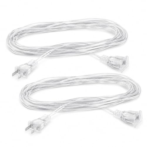 Cabilock 2Pcs Clear String Extension Cord Cable Christmas Light Extender Wire String Light Extension Cord Accessory for Lamp Indoor Outdoor