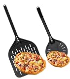 ZHEHNSA pala per pizza forata in alluminio Set,pala pizza forata 30 cm comoda impugnatura ...