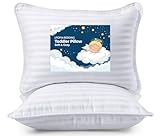 Utopia Bedding Toddler Pillow (White, 2 Pack), 14x19 Small Pillow for Kids, Soft and Breathable Cotton Blend Shell, Polyester Filling, Perfect for Toddler Bed and Travel (Intended for Age 2 and up)
