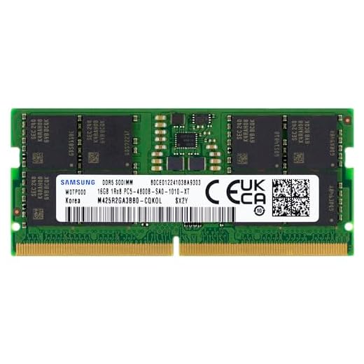 Samsung Memória RAM de laptop SO-DIMM 16GB DDR5 4800MHz PC5-38400 CL40 SODIMM 1Rx8 1.1V Non-ECC 262-Pin SO-DIMM M425R2GA3BB0-CQK