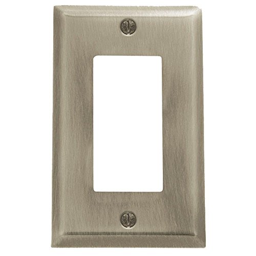 Baldwin 4754.150.CD Classic Square Beveled Edge Single GFCI Switch Plate, Satin Nickel