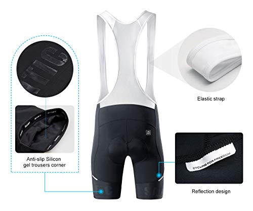 Santic Cycling Bibs Shorts With Pocket 4D Padded Breathable Road Bike Bib Biking Bicycle Shorts For Men White #TOP4