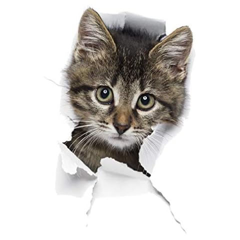 Junhouse 3D Cute Cat Toilet Lid Decal Cover