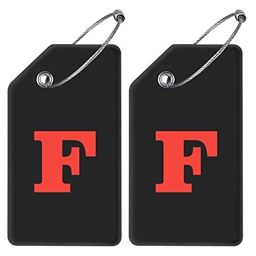 Gostwo 2 Pack Silicone Initial Luggage Tags for Suitcases Travel Essentials