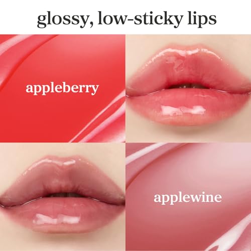 Image of NOONI Korean Lip Oil Set - Appleberry & Applewine - Long-Lasting, Moisturizing, Revitalizing - Waterproof, No Peel Off, Stocking Stuffers (2EA, 0.12 fl oz)