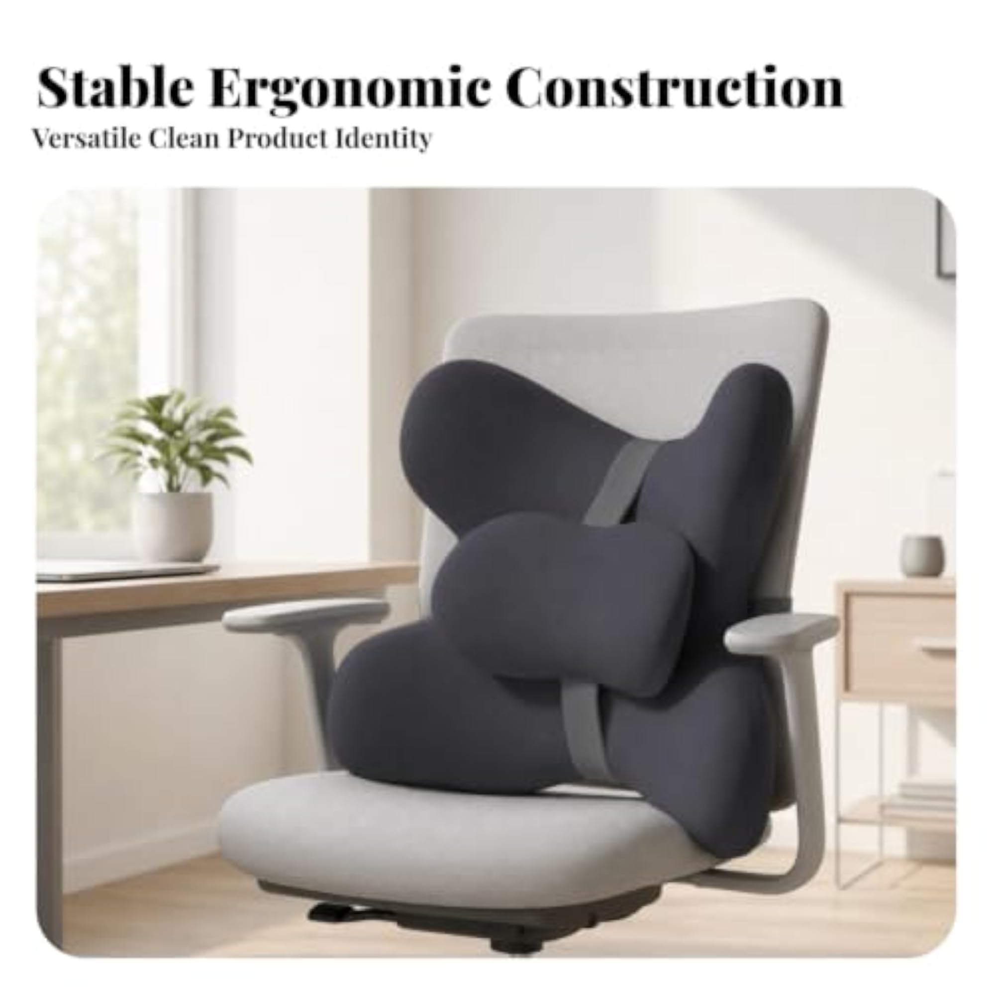Ergonomic Back Support Cushion with Adjustable Straps