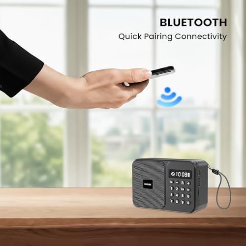 Image of Sonilex 5W Portable Bluetooth Speaker, FM Radio, Type-C (Black)