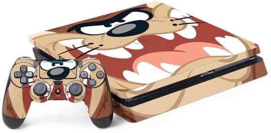 Skinit Decal Gaming Skin Compatible with PS4 Slim Bundle - Officially Licensed Looney Tunes Tasmanian Devil Up Close Design