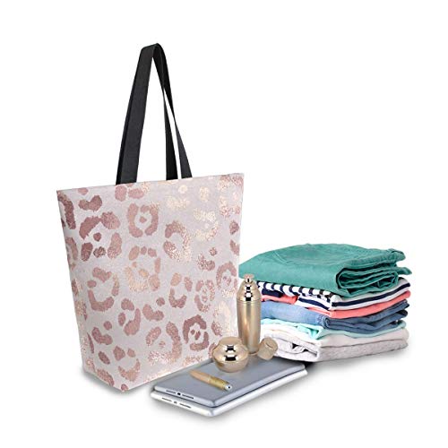 Pfrewn Leopard Canvas Tote Bag Large Grocery Bag Reusable Beach Shopping Bag Heavy Duty Washable Shoulder Bags Handbag With Handles #TOP3