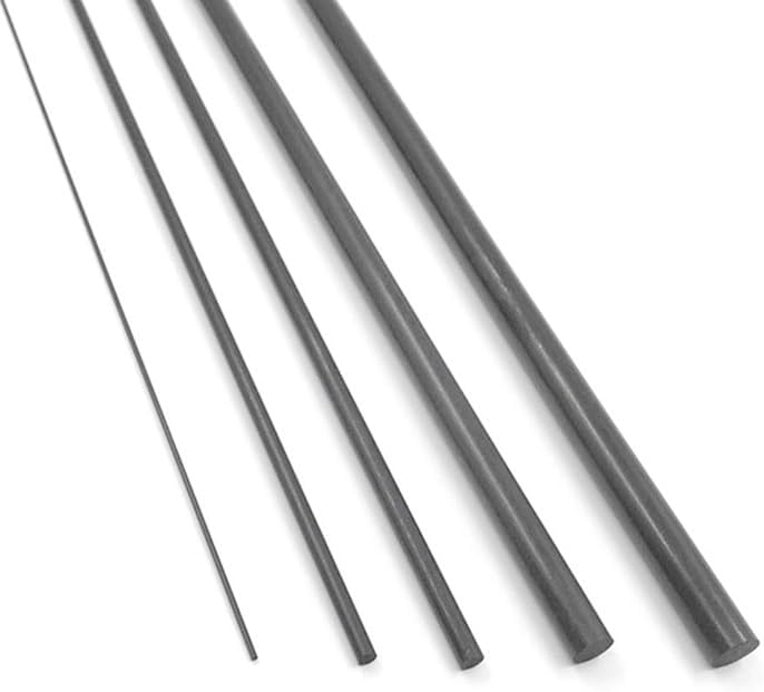 Solid Carbon Fiber Rod Length 0.5M, Reinforcement Rods High Strength Light Weight for DIY RC Airplane 20pcs(2.0MM)
