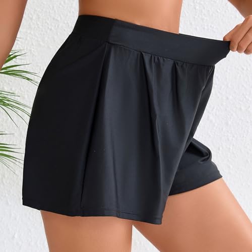 Halcurt Badeshorts Damen Badehose Schnell Trocknende Boardshorts Locker Schwimmshorts Strand Surf Schwimmhose XL