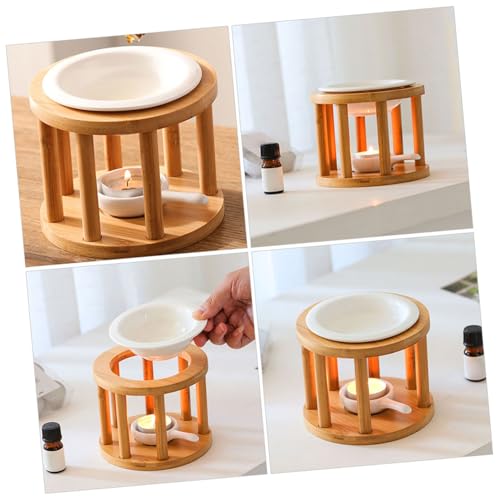 Difusor aromático eléctrico de cerámica y bambú Khaki miniatura 7