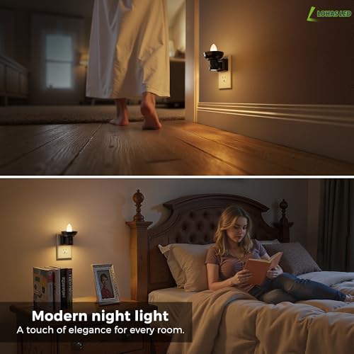 Image of L LOHAS LED Night Light, Night Lights Plug into Wall, 3000K Warm White, Farmhouse Barn Plug in Light with Dusk to Dawn Sensor, for Bedroom, Bathroom, Kitchen, Hallway
